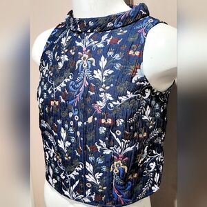NY&Company Eva Mendes Jaquard High Neck Crop Top Size Medium